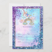 ユニコーンの招待状を記入してください 招待状 (正面)