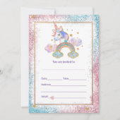 ユニコーンの招待状を記入 招待状 (正面)