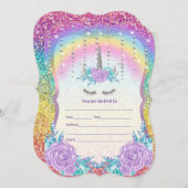 ユニコーンの招待状を記入 招待状 (正面/裏面)