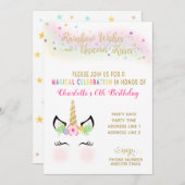 ユニコーンの招待状 | レインボーゴールド 招待状 (正面/裏面)