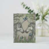 ユニコーンの挨拶の郵便はがき ポストカード (スタンド正面)