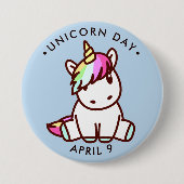ユニコーンの日、かわいいかわいいユニコーン 缶バッジ (正面)