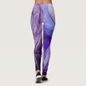 ユニコーンの月の月のペガソスの紫色の青い馬 レギンス (裏面)