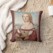 ユニコーンの枕を持つ若い女性 クッション (ブランケット)