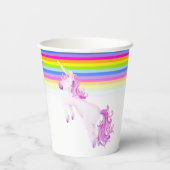 ユニコーンの水の色と虹の赤ちゃんシャワーカップ 紙コップ (裏面)
