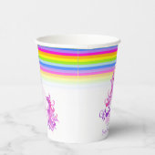 ユニコーンの水の色と虹の赤ちゃんシャワーカップ 紙コップ (右)