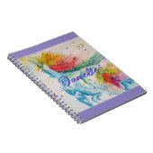 ユニコーンの水彩画がプリントされた虹色の少女用リュック ノートブック (右側)