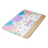 ユニコーンの水彩画の花柄およびグリッターのバス・マット バスマット (アングル)