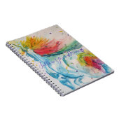 ユニコーンの水彩画 レインボーガールのノートブック ノートブック (右側)