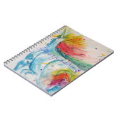 ユニコーンの水彩画 レインボーガールのノートブック ノートブック (左側)