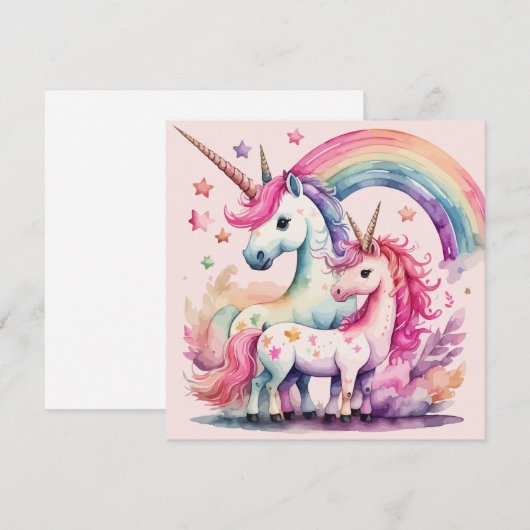 ユニコーンの水色カード (正面/裏面)