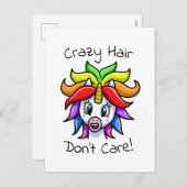 ユニコーンの熱狂するな毛はおもしろい気にしません シーズンポストカード (正面/裏面)