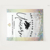 ユニコーンの特別な花嫁パーティーの背景 タペストリー (正面(横))