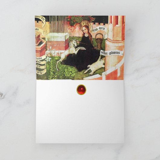 ユニコーンの神秘的な狩りとしての受胎告知 カード (内部)