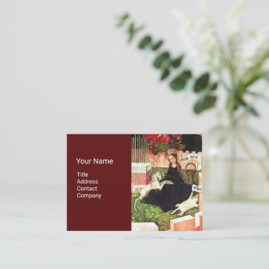 ユニコーンの神秘的な狩りとしての受胎告知 名刺 (スタンド正面)