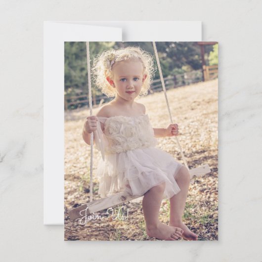 ユニコーンの第3誕生日のパーティの招待状 招待状 (裏面)