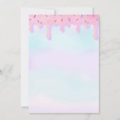 ユニコーンの粘着物のバースデーパーティ招待状、招待 招待状 (裏面)