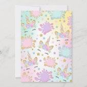 ユニコーンの粘着物の誕生日の招待状の粘着物のパーティー 招待状 (裏面)