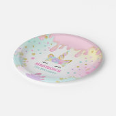 ユニコーンの粘着物の誕生日の紙皿の粘着物のパーティー ペーパープレート (アングル)
