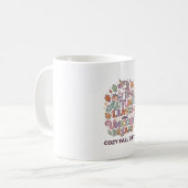 ユニコーンの紅葉とユニコーンの夢 太字のタイポグラフィ コーヒーマグカップ (正面左)