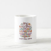 ユニコーンの紅葉とユニコーンの夢 太字のタイポグラフィ コーヒーマグカップ (中央)