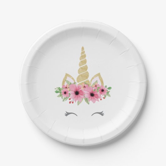 ユニコーンの紙皿、ユニコーンのパーティーのプレート ペーパープレート (正面)