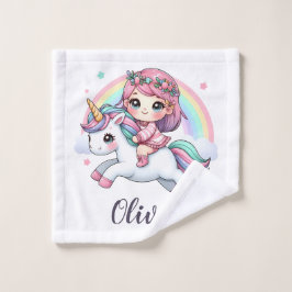 ユニコーンの素敵なベビーガール ウォッシュタオル