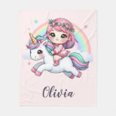 ユニコーンの素敵なベビーガール フリースブランケット (正面)