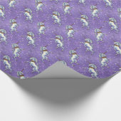 ユニコーンの紫色のフェイクなグリッター ラッピングペーパー (角)