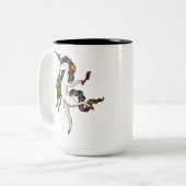 ユニコーンの美容院の美容師の魔法のファッション ツートーンマグカップ (正面左)