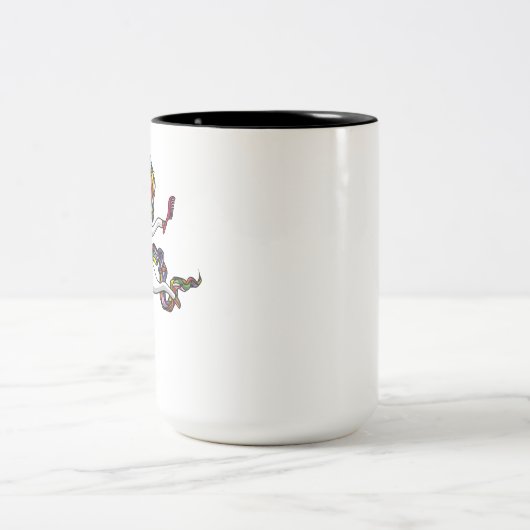 ユニコーンの美容院の美容師の魔法のファッション ツートーンマグカップ (中央)