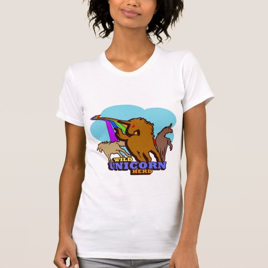 ユニコーンの群れの虹 Tシャツ (正面)
