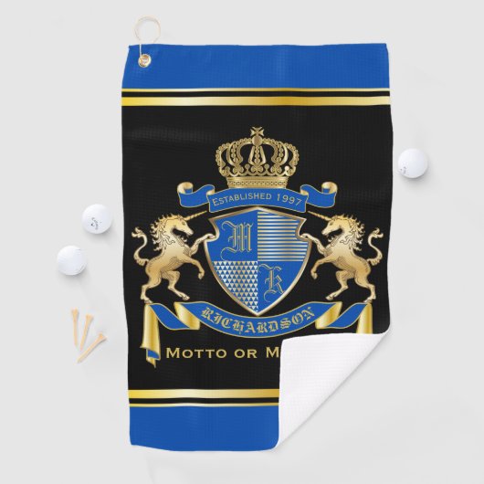 ユニコーンの腕章を青い紋章にする ゴルフタオル (インサイチュ)