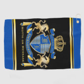 ユニコーンの腕章を青い紋章にする ゴルフタオル (横)