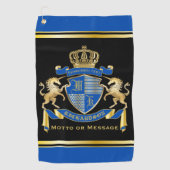 ユニコーンの腕章を青い紋章にする ゴルフタオル (正面)