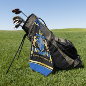 ユニコーンの腕章を青い紋章にする ゴルフタオル (グリーン)