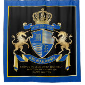 ユニコーンの腕章を青い紋章にする シャワーカーテン (正面)