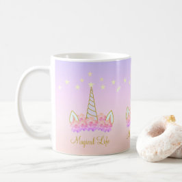 ユニコーンの花と星 コーヒーマグカップ