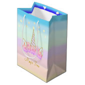 ユニコーンの花と星 ミディアムペーパーバッグ (正面アングル)
