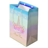 ユニコーンの花と星 ミディアムペーパーバッグ (裏面アングル)