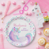 ユニコーンの花の紙皿 ペーパープレート (パーティー)