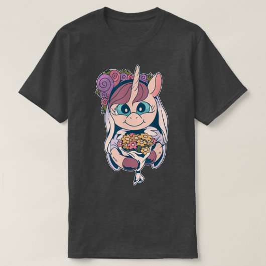 ユニコーンの花嫁と結婚のための Tシャツ (デザイン正面)