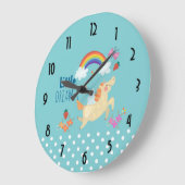 ユニコーンの虹によっては小さい夢みる人が曇らせ、開花します ラージ壁時計 (傾斜)