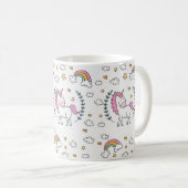 ユニコーンの虹のマグは星のギフトを曇らせます コーヒーマグカップ (正面右)