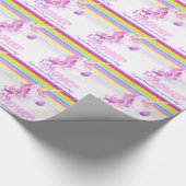 ユニコーンの虹の名前入りなベビーシャワーの包むこと ラッピングペーパー (角)