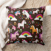 ユニコーンの虹は背景の馬をからかいます クッション (ブランケット)