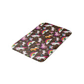 ユニコーンの虹は背景の馬をからかいます バスマット (アングル)