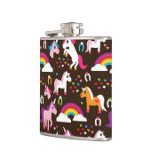 ユニコーンの虹は背景の馬をからかいます フラスク (左)