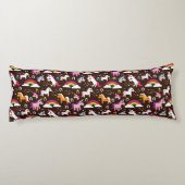 ユニコーンの虹は背景の馬をからかいます ボディピロー (裏面)