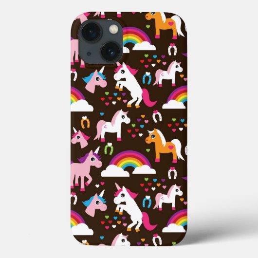 ユニコーンの虹は背景の馬をからかいます Case-Mate iPhoneケース (裏面)